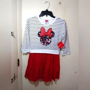 Disney Minnie Mouse Girls Long Sleeve Sweatshirt & Lace Dress